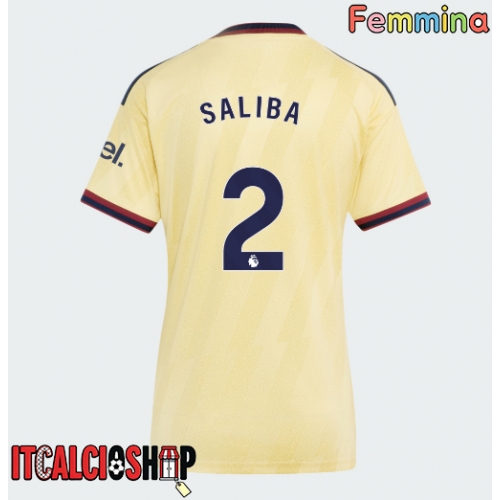 Arsenal William Saliba #2 Terza Maglia Femmina 2026-27 Manica Corta